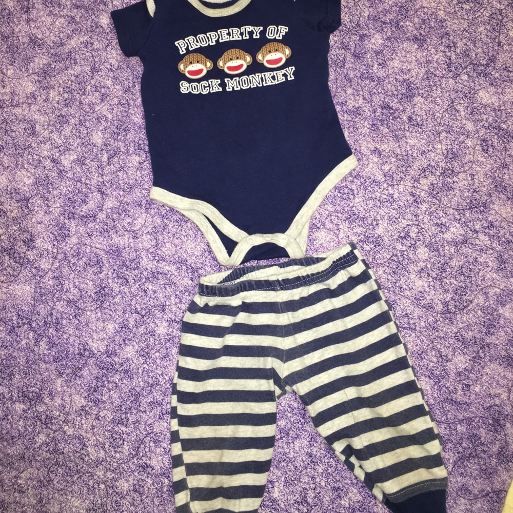 Baby boy 3-6 month monkey outfit